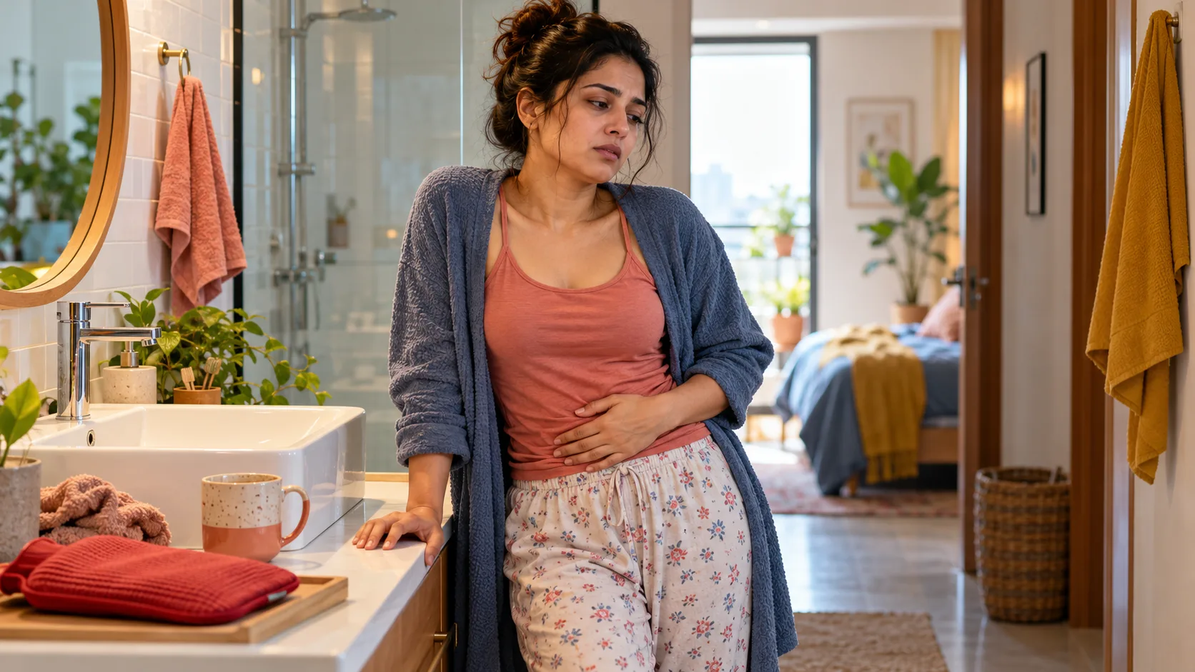 Cozy Bathroom Self-Care Moment