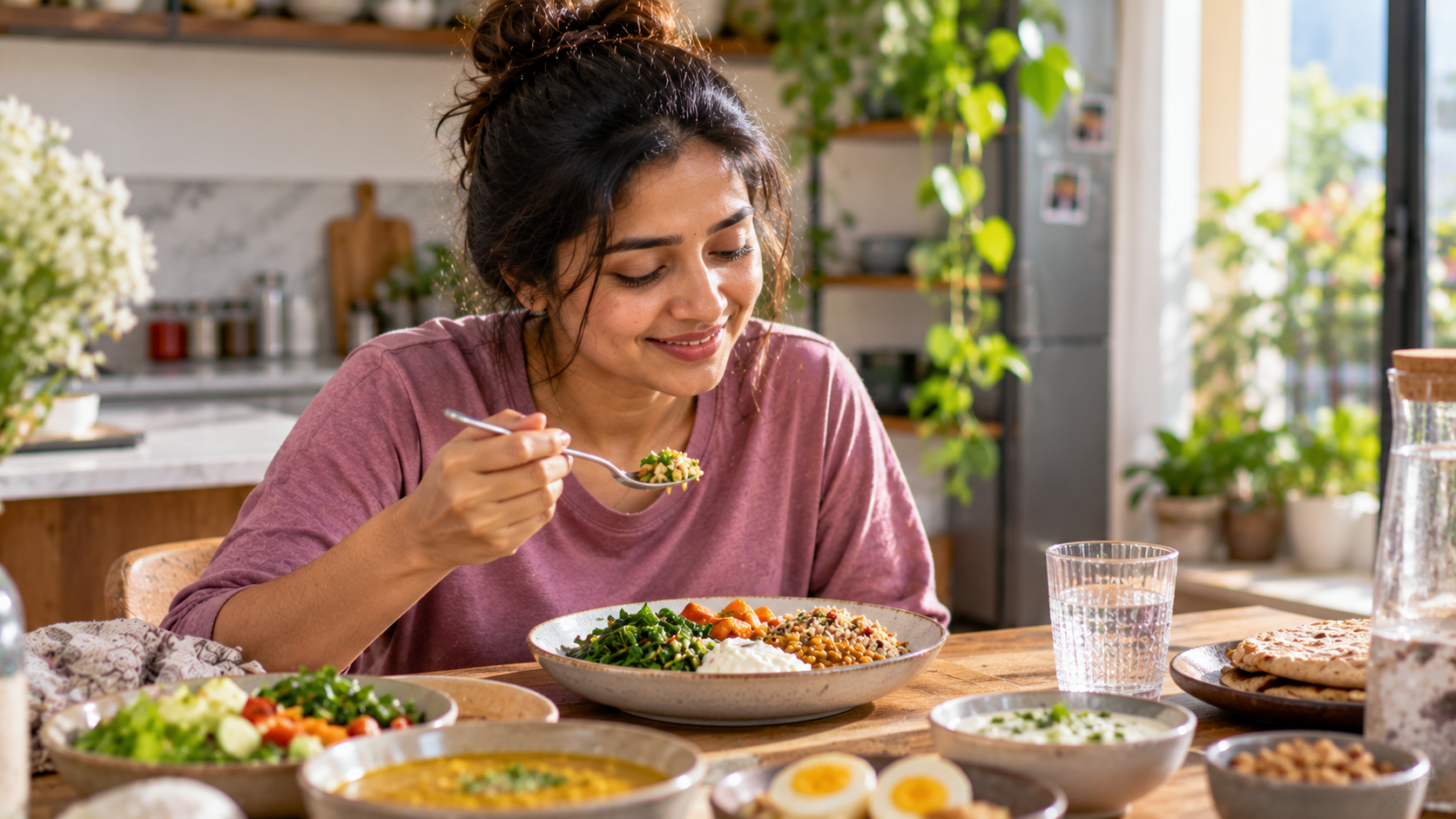 Wholesome Indian Meal in a Cozy Kitchen