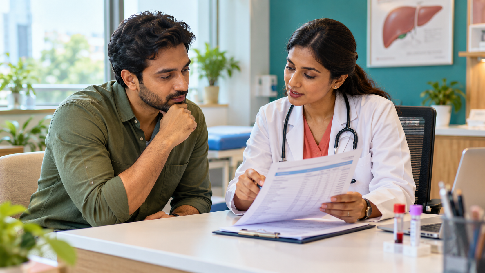 Doctor Explaining Lab Results to Patient