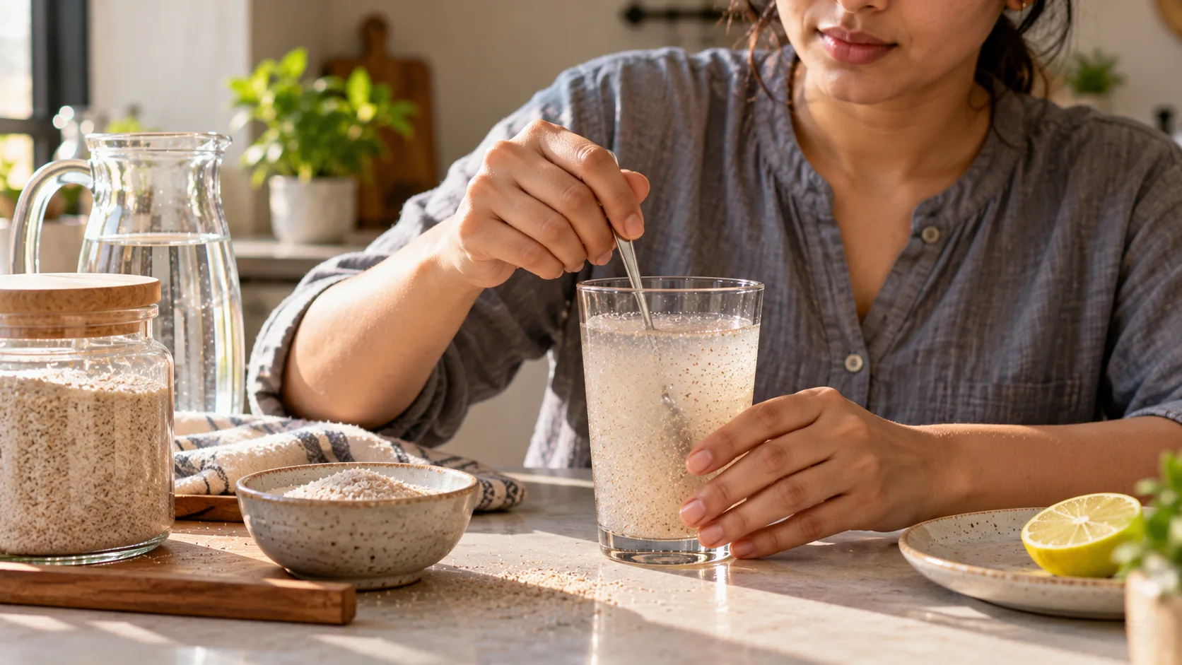 Stirring a Psyllium Fiber Drink