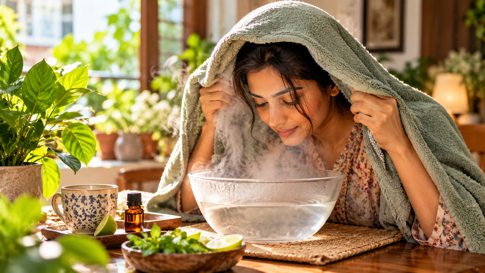 Cozy Steam Inhalation at Home